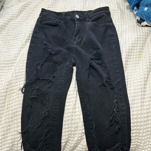 Black ripped jeans